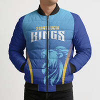 Custom Saint Lucia 2026 Cricket Bomber Puffer Jacket Kings Never Fall