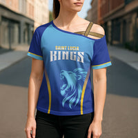 Custom Saint Lucia 2026 Cricket Cross Shoulder Shirt Kings Never Fall
