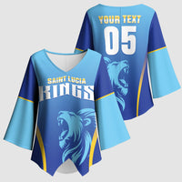 Custom Saint Lucia 2026 Cricket Kimono Sleeve Blouse Kings Never Fall