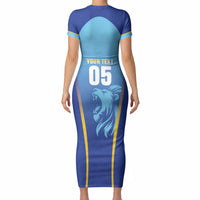 Custom Saint Lucia 2026 Cricket Short Sleeve Bodycon Dress Kings Never Fall