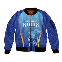Custom Saint Lucia 2026 Cricket Sleeve Zip Bomber Jacket Kings Never Fall