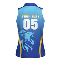 Custom Saint Lucia 2026 Cricket Women Sleeveless Polo Shirt Kings Never Fall