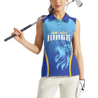 Custom Saint Lucia 2026 Cricket Women Sleeveless Polo Shirt Kings Never Fall