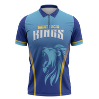 Custom Saint Lucia 2026 Cricket Zipper Polo Shirt Kings Never Fall