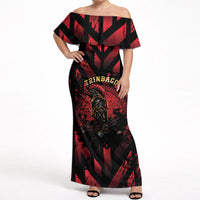 Custom Trinbago 2026 Cricket Off Shoulder Maxi Dress Ride To Victory
