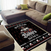 Funny Vikings Christmas Area Rug Falalalala Valhalla LT05 - Wonder Print Shop