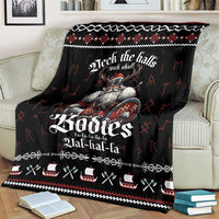 Funny Vikings Christmas Blanket Falalalala Valhalla