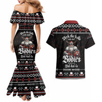 Funny Vikings Christmas Couples Matching Mermaid Dress and Hawaiian Shirt Falalalala Valhalla LT05 - Wonder Print Shop