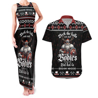 Funny Vikings Christmas Couples Matching Tank Maxi Dress and Hawaiian Shirt Falalalala Valhalla LT05 - Wonder Print Shop