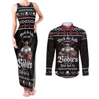 Funny Vikings Christmas Couples Matching Tank Maxi Dress and Long Sleeve Button Shirt Falalalala Valhalla LT05 - Wonder Print Shop