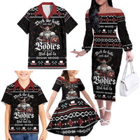 Funny Vikings Christmas Family Matching Off The Shoulder Long Sleeve Dress and Hawaiian Shirt Falalalala Valhalla LT05 - Wonder Print Shop