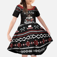 Funny Vikings Christmas Family Matching Off Shoulder Maxi Dress and Hawaiian Shirt Falalalala Valhalla LT05 - Wonder Print Shop