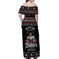 Funny Vikings Christmas Off Shoulder Maxi Dress Falalalala Valhalla LT05 - Wonder Print Shop