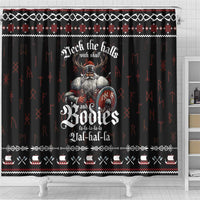 Funny Vikings Christmas Shower Curtain Falalalala Valhalla