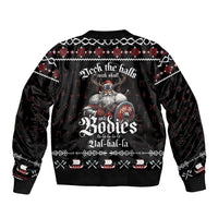 Funny Vikings Christmas Sleeve Zip Bomber Jacket Falalalala Valhalla LT05 - Wonder Print Shop