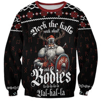 Funny Vikings Christmas Sweatshirt Falalalala Valhalla LT05 - Wonder Print Shop