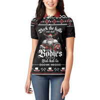Funny Vikings Christmas Women Polo Shirt Falalalala Valhalla LT05 - Wonder Print Shop