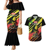 Reggae Legend Couples Matching Mermaid Dress and Hawaiian Shirt Love The Life You Live Live The Life You Love