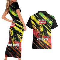 Reggae Legend Couples Matching Short Sleeve Bodycon Dress and Hawaiian Shirt Love The Life You Live Live The Life You Love