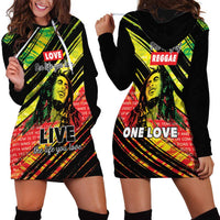 Reggae Legend Hoodie Dress Love The Life You Live Live The Life You Love LT05 - Wonder Print Shop