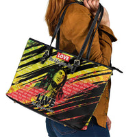 Reggae Legend Leather Tote Bag Love The Life You Live Live The Life You Love