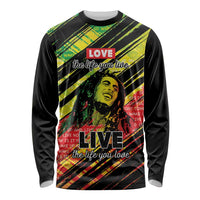 Reggae Legend Long Sleeve Shirt Love The Life You Live Live The Life You Love LT05 - Wonder Print Shop