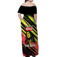 Reggae Legend Off Shoulder Maxi Dress Love The Life You Live Live The Life You Love LT05 - Wonder Print Shop