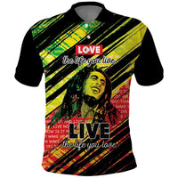 Reggae Legend Polo Shirt Love The Life You Live Live The Life You Love LT05 - Wonder Print Shop