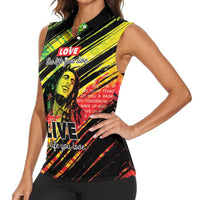 Reggae Legend Women Sleeveless Polo Shirt Love The Life You Live Live The Life You Love LT05 - Wonder Print Shop