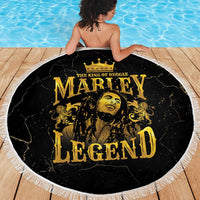 Reggae King Marley Beach Blanket Gold Lion