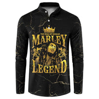 Reggae King Marley Button Sweatshirt Gold Lion