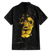 Reggae King Marley Family Matching Off Shoulder Maxi Dress and Hawaiian Shirt Gold Lion LT05 - Wonder Print Shop