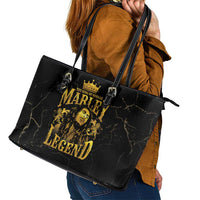 Reggae King Marley Leather Tote Bag Gold Lion