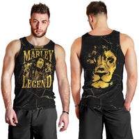 Reggae King Marley Men Tank Top Gold Lion LT05 - Wonder Print Shop