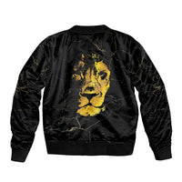 Reggae King Marley Sleeve Zip Bomber Jacket Gold Lion LT05 - Wonder Print Shop