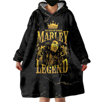 Reggae King Marley Wearable Blanket Hoodie Gold Lion LT05 - Wonder Print Shop