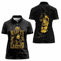 Reggae King Marley Women Polo Shirt Gold Lion LT05 - Wonder Print Shop