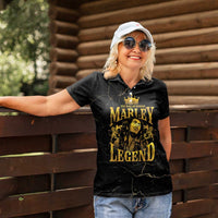 Reggae King Marley Women Polo Shirt Gold Lion LT05 - Wonder Print Shop