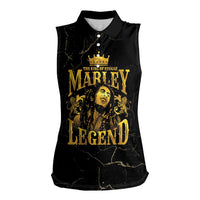 Reggae King Marley Women Sleeveless Polo Shirt Gold Lion LT05 - Wonder Print Shop