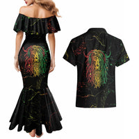 Reggae King Buffalo Soldier Couples Matching Mermaid Dress and Hawaiian Shirt Honoring The Legend