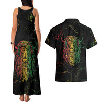 Reggae King Buffalo Soldier Couples Matching Tank Maxi Dress and Hawaiian Shirt Honoring The Legend