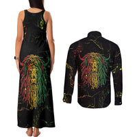 Reggae King Buffalo Soldier Couples Matching Tank Maxi Dress and Long Sleeve Button Shirt Honoring The Legend