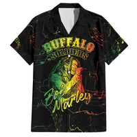 Reggae King Buffalo Soldier Family Matching Off The Shoulder Long Sleeve Dress and Hawaiian Shirt Honoring The Legend