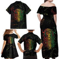 Reggae King Buffalo Soldier Family Matching Off Shoulder Maxi Dress and Hawaiian Shirt Honoring The Legend LT05 - Wonder Print Shop