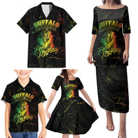 Reggae King Buffalo Soldier Family Matching Puletasi and Hawaiian Shirt Honoring The Legend