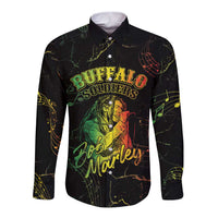 Reggae King Buffalo Soldier Long Sleeve Button Shirt Honoring The Legend