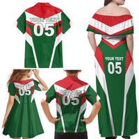 Custom Lebanon Rugby Family Matching Off Shoulder Maxi Dress and Hawaiian Shirt Go Champions - Wonder Print Shop