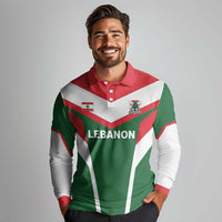 Custom Lebanon Rugby Long Sleeve Polo Shirt Go Champions - Wonder Print Shop