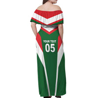 Custom Lebanon Rugby Off Shoulder Maxi Dress Go Champions - Wonder Print Shop
