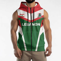 Custom Lebanon Rugby Sleeveless Zip Hoodie Go Champions - Wonder Print Shop